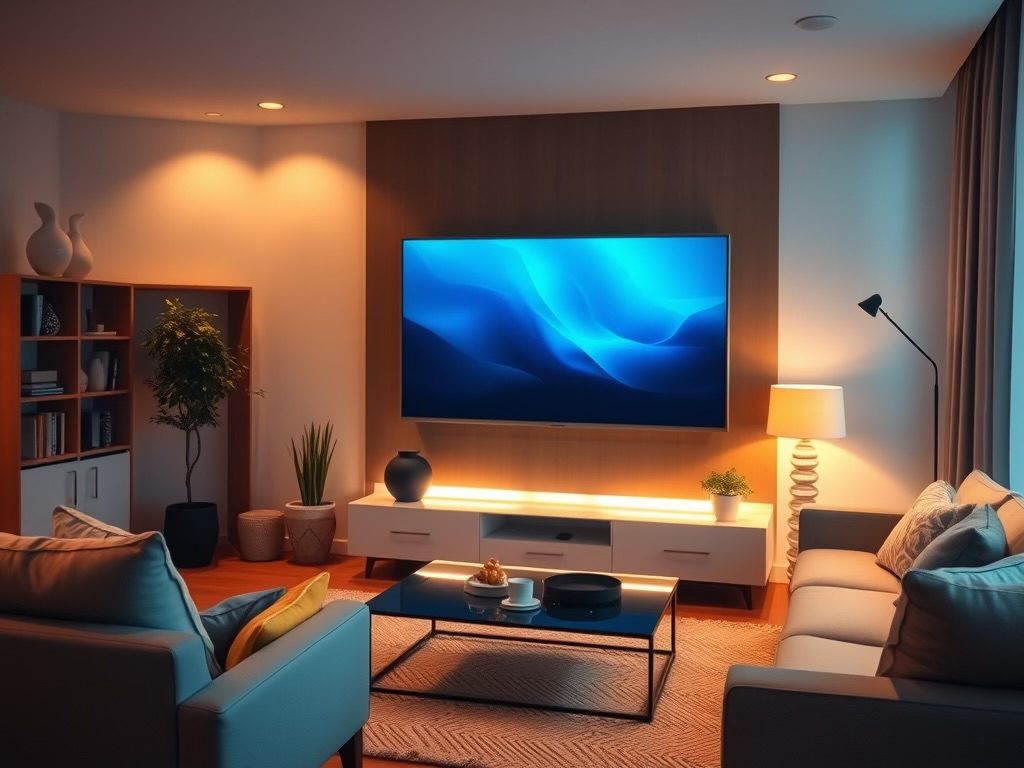 An image of a Smart TV on standby mode which causes vampire power that eventually leads to higher energy bills.
