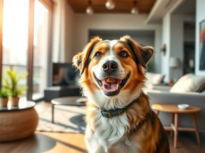 A trained dog will remain happy even in indoors