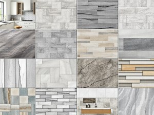 A collage of floating tiles showcasing its different styles and flexibility of use.