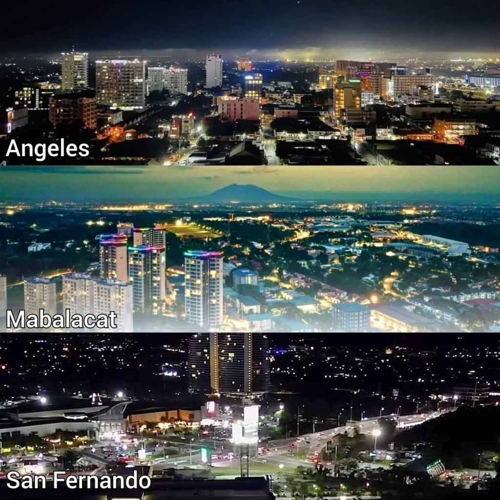 Skyline of San Fernando City and Angeles City at night