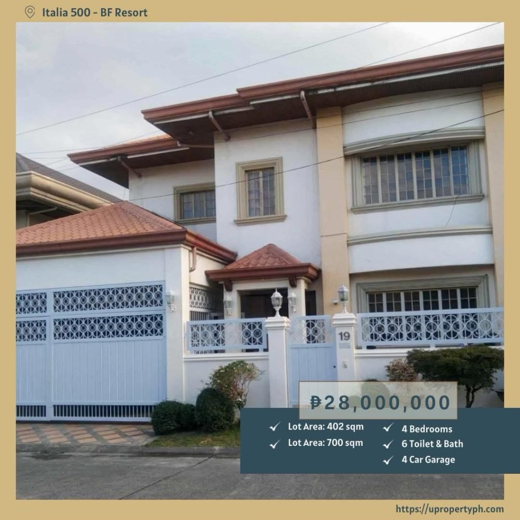 4-Bedroom House and Lot for Sale in Italia 500, BF Resort, Las Piñas&nbsp;City