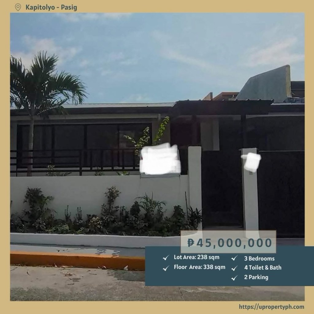 3-Bedroom House & Lot for Sale in Kapitolyo, Pasig&nbsp;City