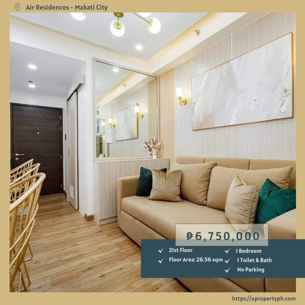 For Sale – Furnished 1-Bedroom Condo with Balcony in Air Residences, Makati&nbsp;CBD