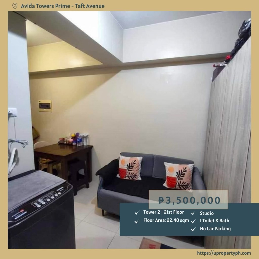 Furnished Studio Condo for Sale in Avida Towers Prime Taft, Pasay City – Ideal for Investors and Urban&nbsp;Professionals