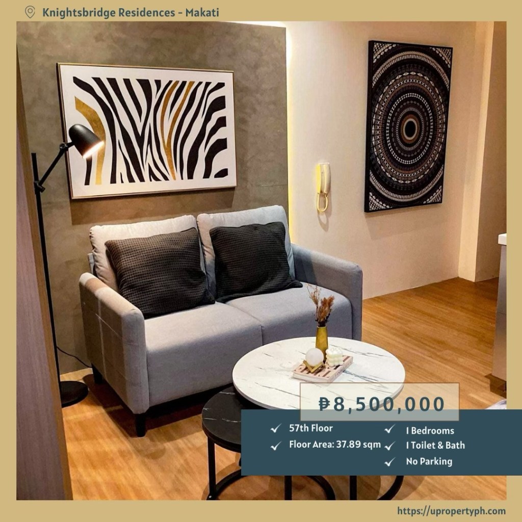 Luxury Fully Furnished 1-Bedroom Condo for Sale in Knightsbridge Residences, Century City, Makati | High Floor&nbsp;Unit