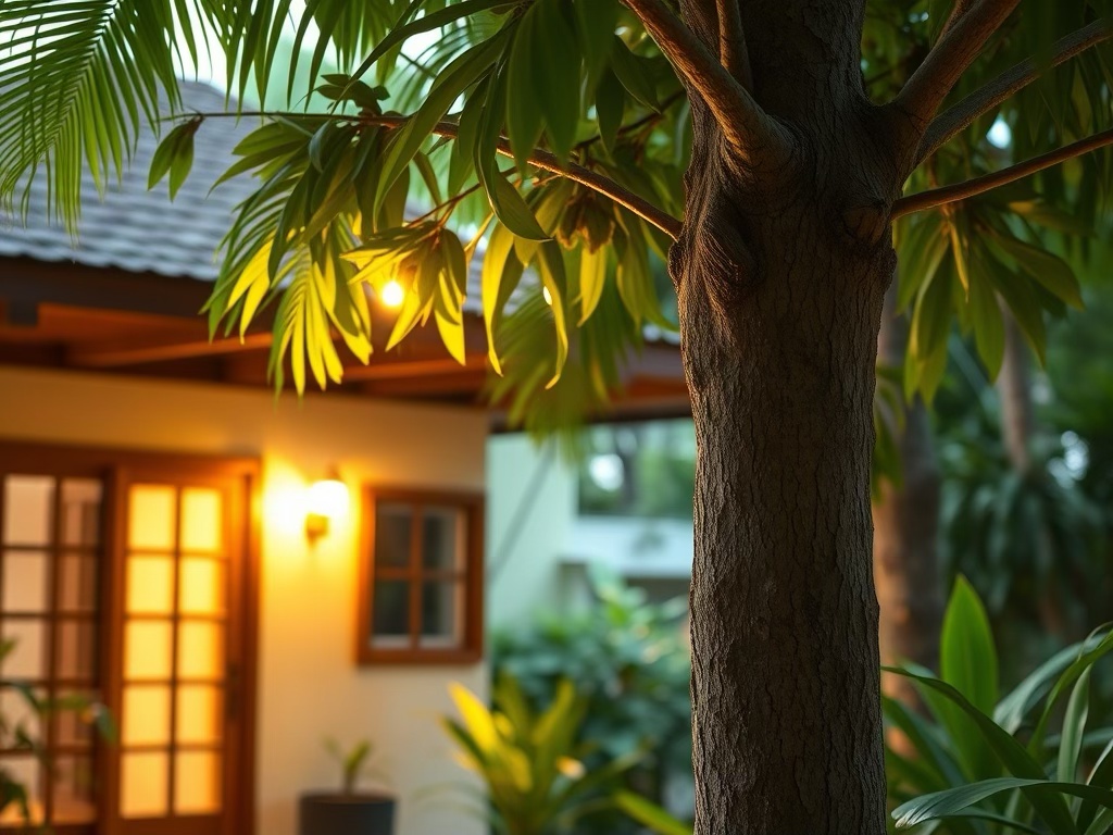 Uplighting on a tree.