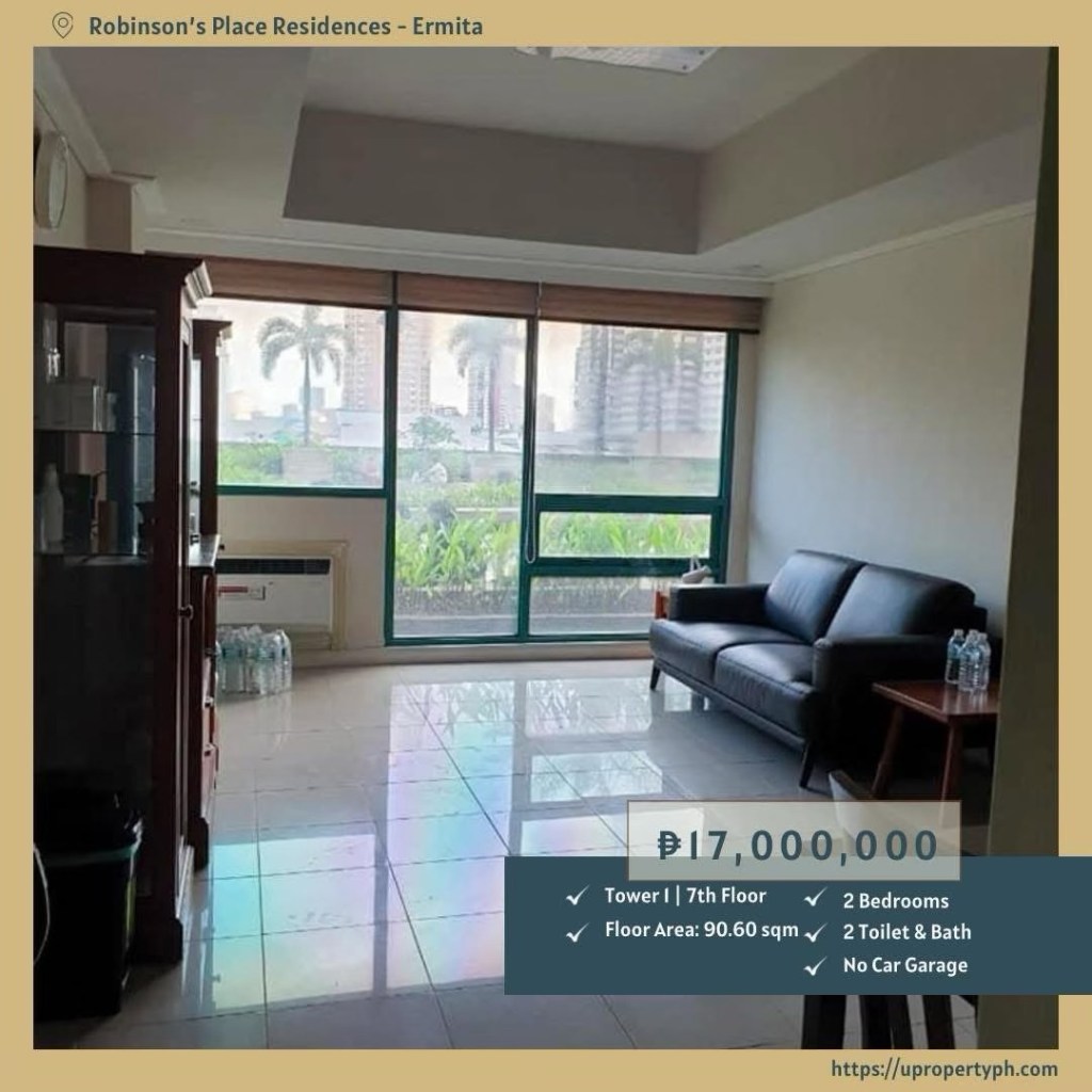 Spacious Furnished 2BR Condo in Robinsons Place Residences, Ermita Manila – For&nbsp;Sale