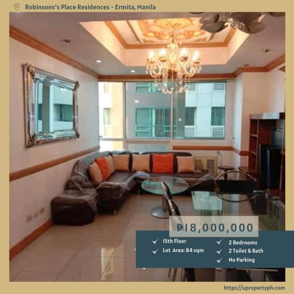 Robinsons Place Residences 2BR Condo for Sale – Prime Location in Ermita,&nbsp;Manila