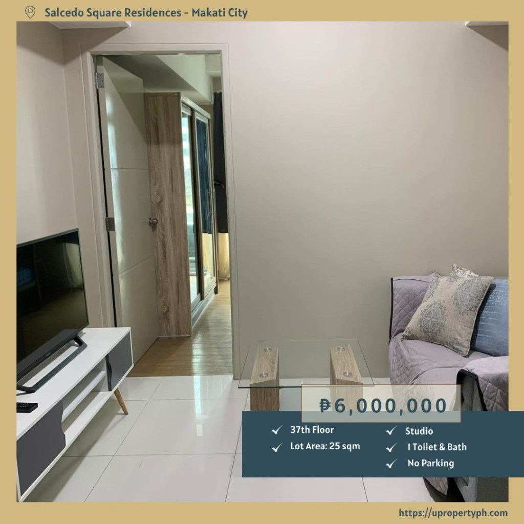 Prime 1-Bedroom Condo for Sale in Salcedo Square Residences, Salcedo Village, Makati | Furnished with City View | Your Makati CBD&nbsp;Investment