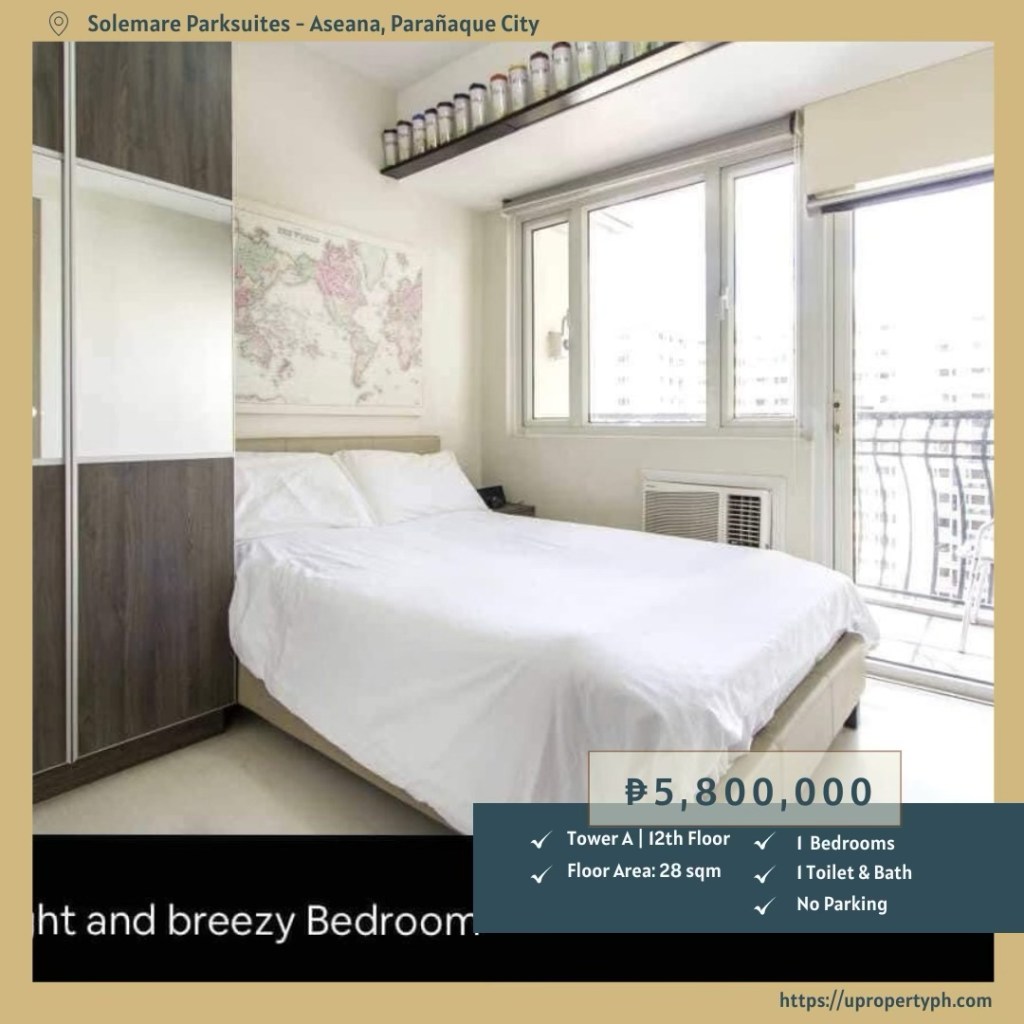 Furnished 1-Bedroom Condo for Sale at Solemare Parksuites, Aseana City
