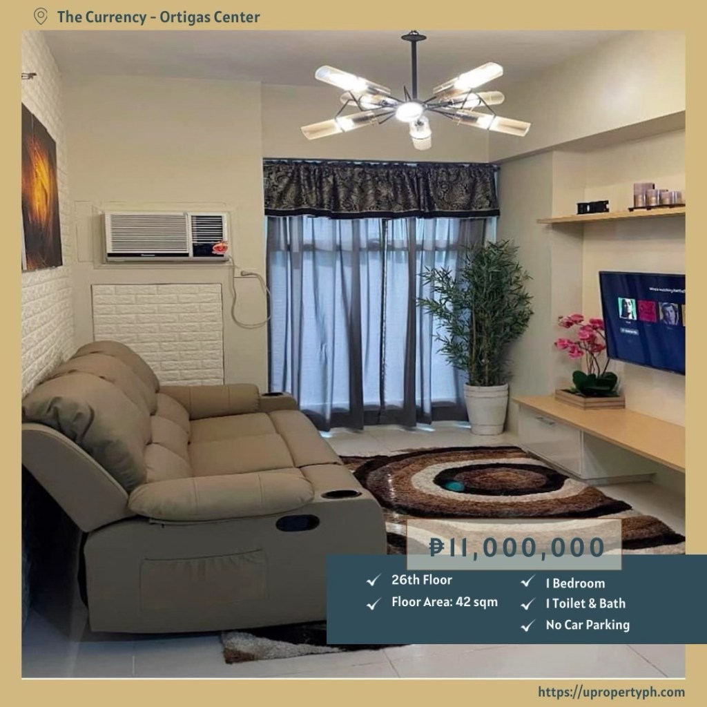 Modern Furnished 1-Bedroom Condo for Sale at The Currency, Ortigas Center, Pasig&nbsp;City