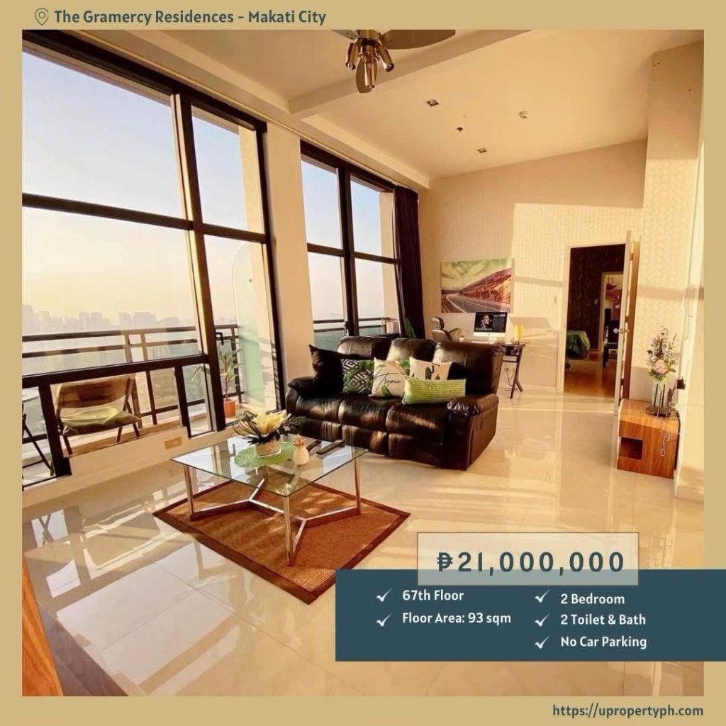 For Sale: Exquisite 2-Bedroom Furnished Penthouse at The Gramercy Residences, Makati | 93 sqm on the 67th&nbsp;Floor