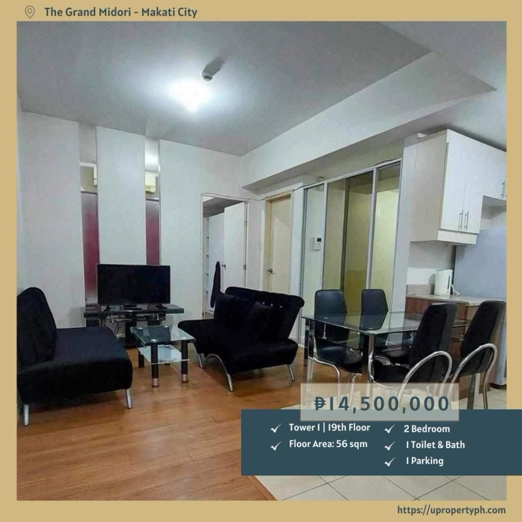 Prime Furnished 2-Bedroom Condo for Sale in The Grand Midori, Legazpi Village, Makati&nbsp;City