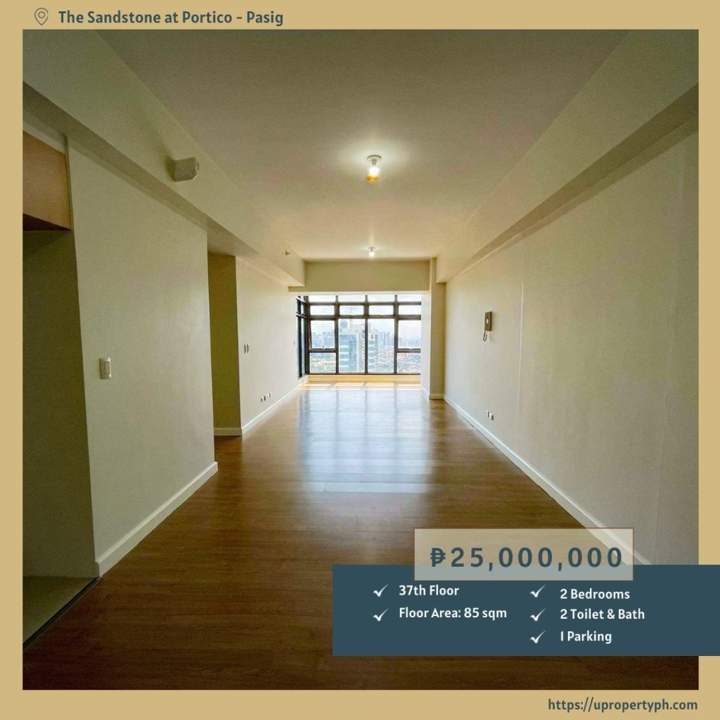 For Sale: 2-Bedroom Condo in The Sandstone at Portico, Oranbo, Pasig – Experience Elevated&nbsp;Living