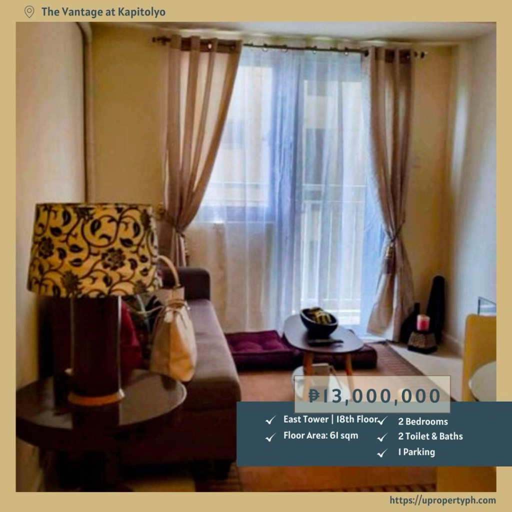 2-Bedroom Furnished Condo for Sale at The Vantage, Kapitolyo, Pasig&nbsp;City