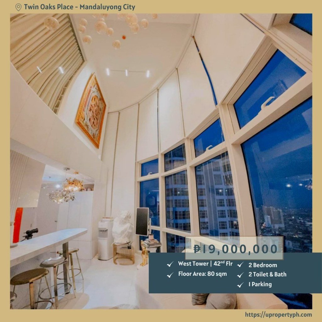 2BR Loft Condo for Sale at Twin Oaks Place, Greenfield District, Mandaluyong City  – Experience Elevated Living 