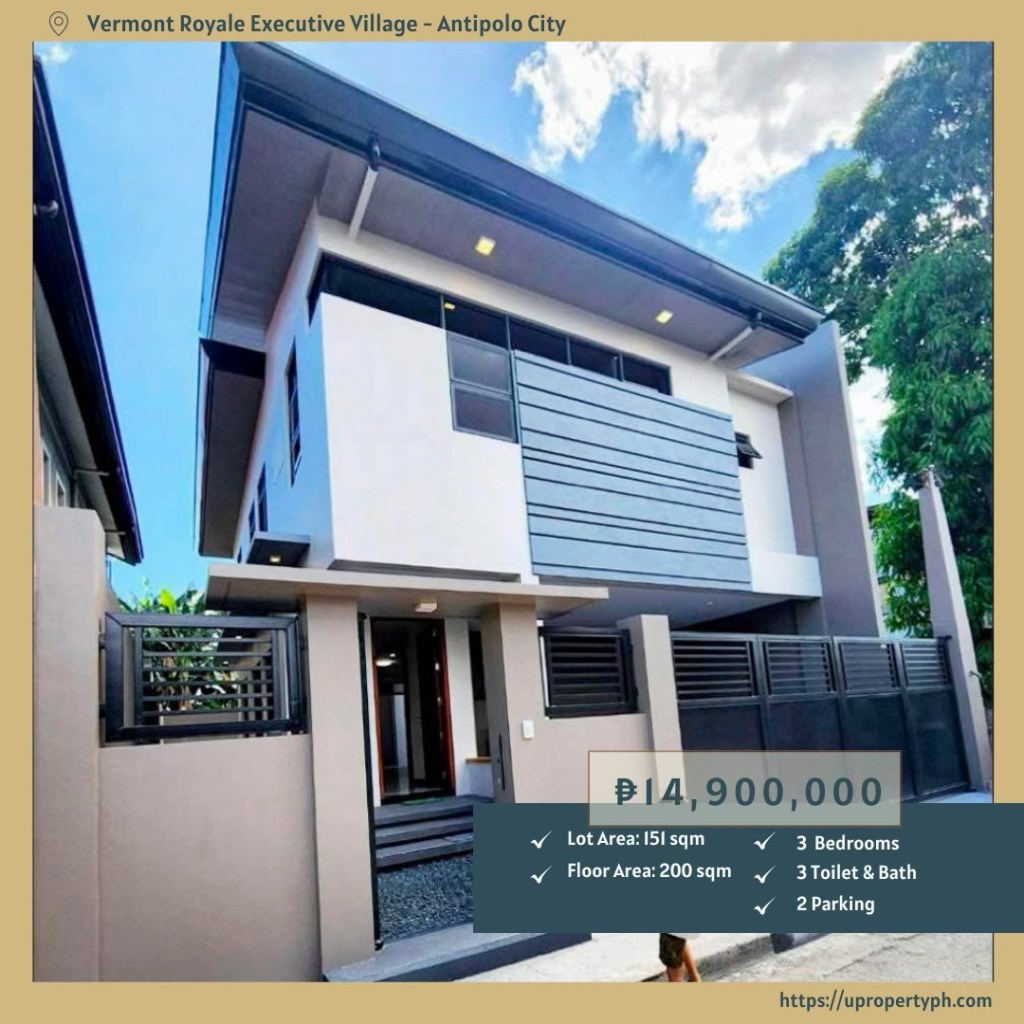 Prime House and Lot for Sale in Vermont Royale Executive Village, Antipolo – Your Ideal Family Home Awaits at&nbsp;₱14.9M
