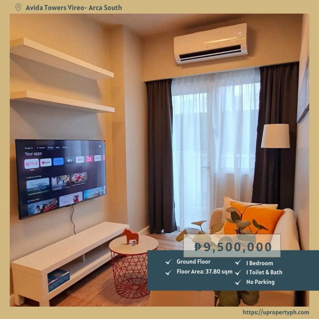 For Sale: Fully Furnished 1-Bedroom Condo at Avida Towers Vireo, Arca South, Taguig&nbsp;City