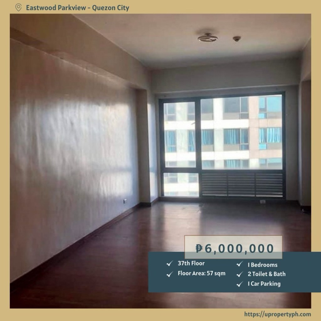 1-Bedroom Condo for Sale at Eastwood Parkview, Quezon City – Spacious Unit with&nbsp;Parking