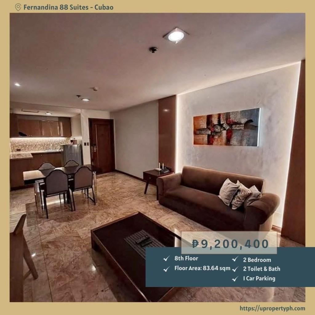 For Sale: Furnished 2-Bedroom Condo at Fernandina 88 Suites, Cubao, Quezon&nbsp;City