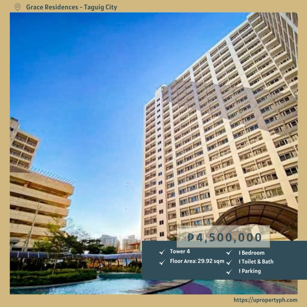 Modern 1-Bedroom Condo for Sale at Grace Residences, Ususan, Taguig City | Fully Furnished with Parking at an Affordable&nbsp;Price