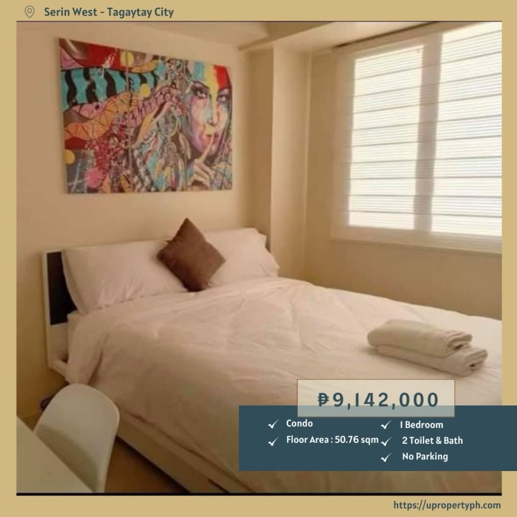 Modern 1-Bedroom Furnished Condo for Sale at Serin West, Tagaytay | A Refreshing Investment and Weekend&nbsp;Escape