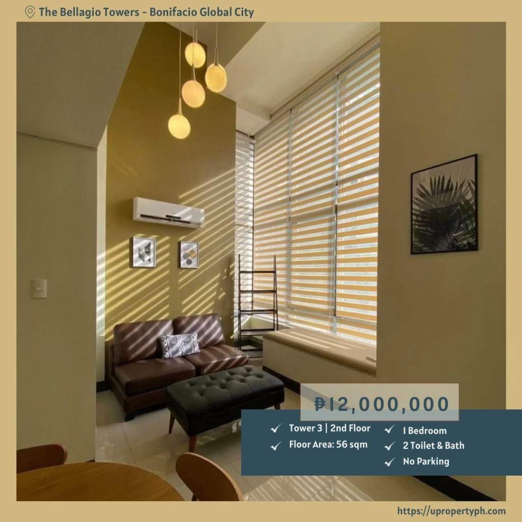 1-Bedroom Loft Condo for Sale at The Bellagio Towers, BGC Taguig | Fully Furnished, Prime&nbsp;Location