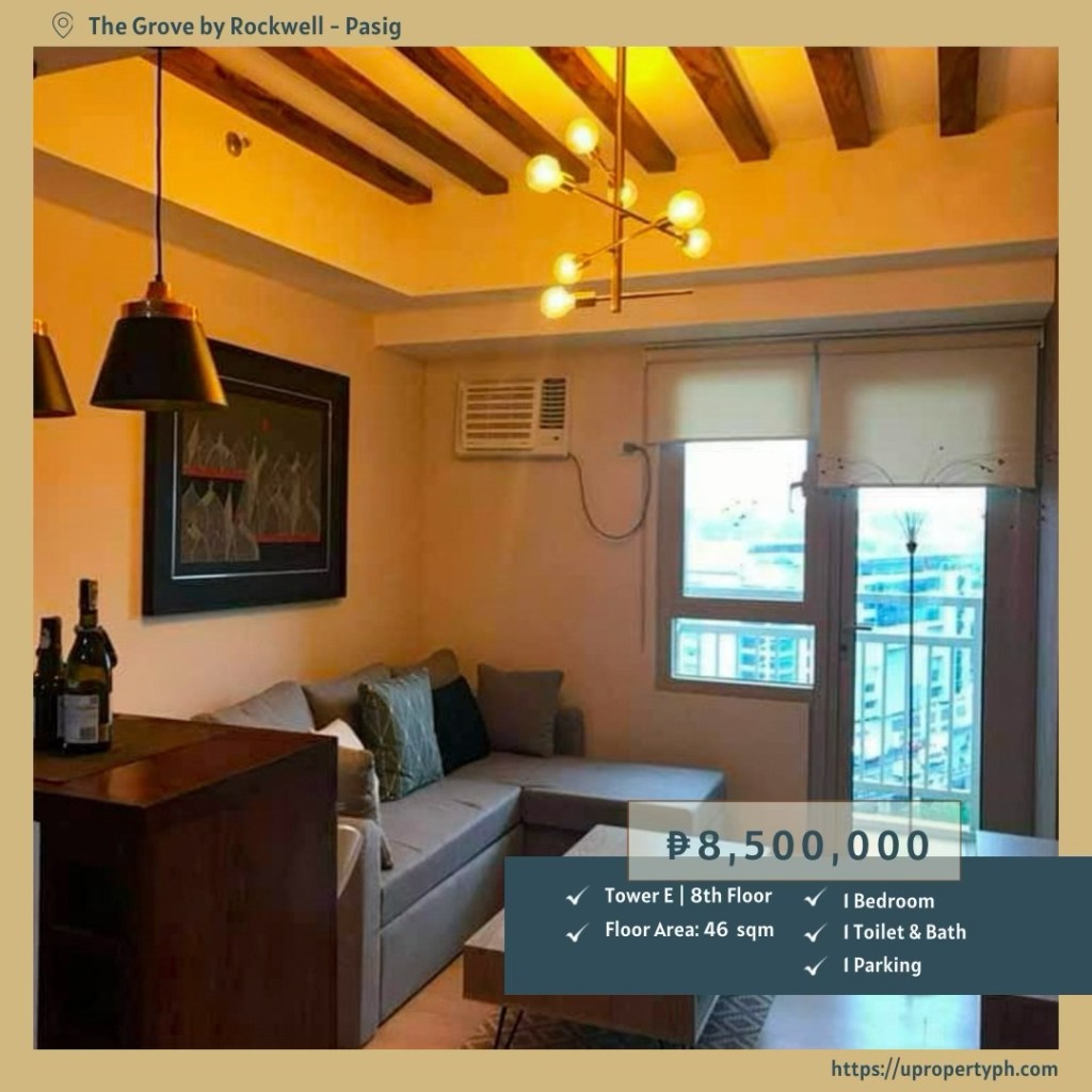 For Sale: Fully Furnished 1-Bedroom Condo with Parking at The Grove by Rockwell, Ugong, Pasig&nbsp;City