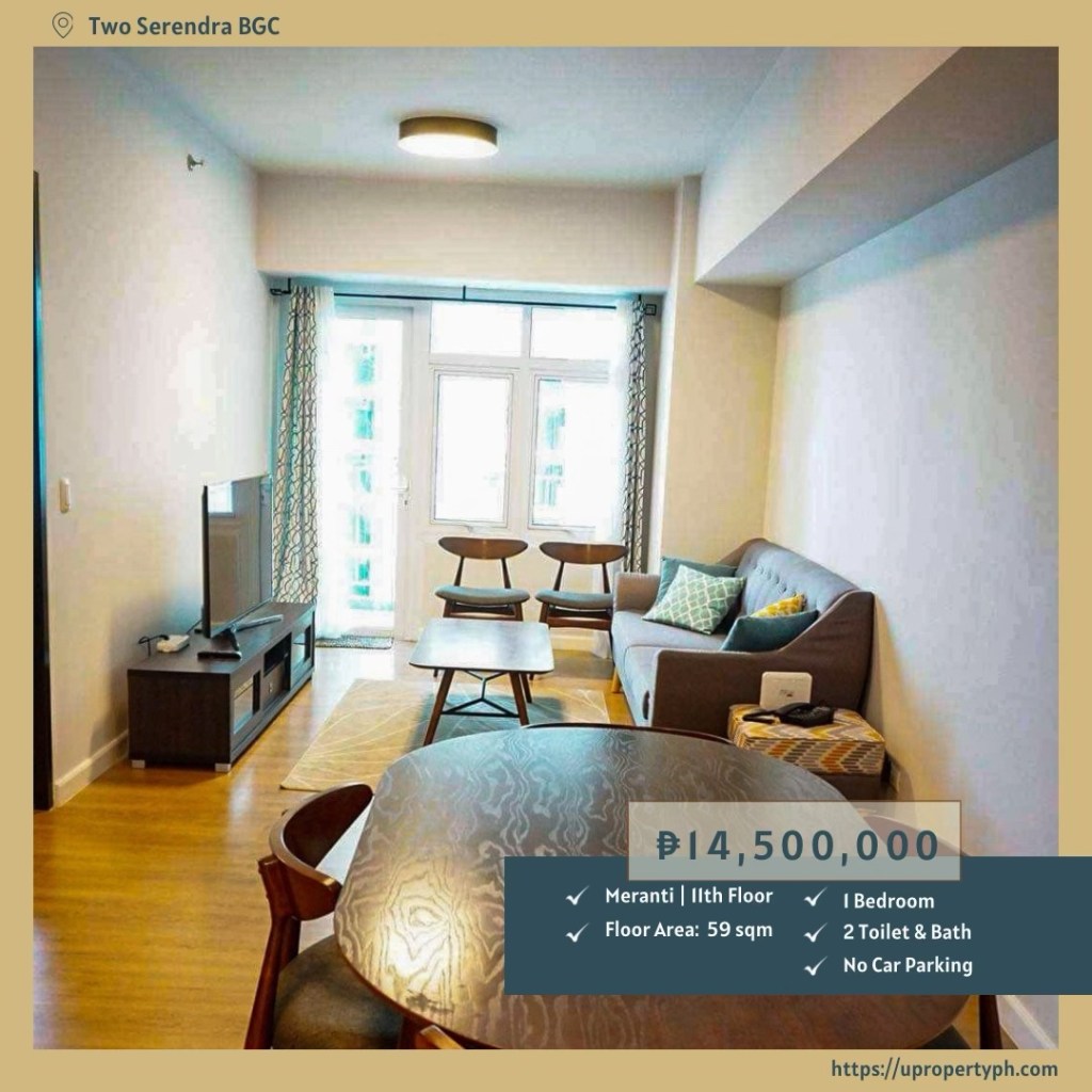 For Sale: Elegant 1-Bedroom Condo in Meranti Tower, Two Serendra,&nbsp;BGC