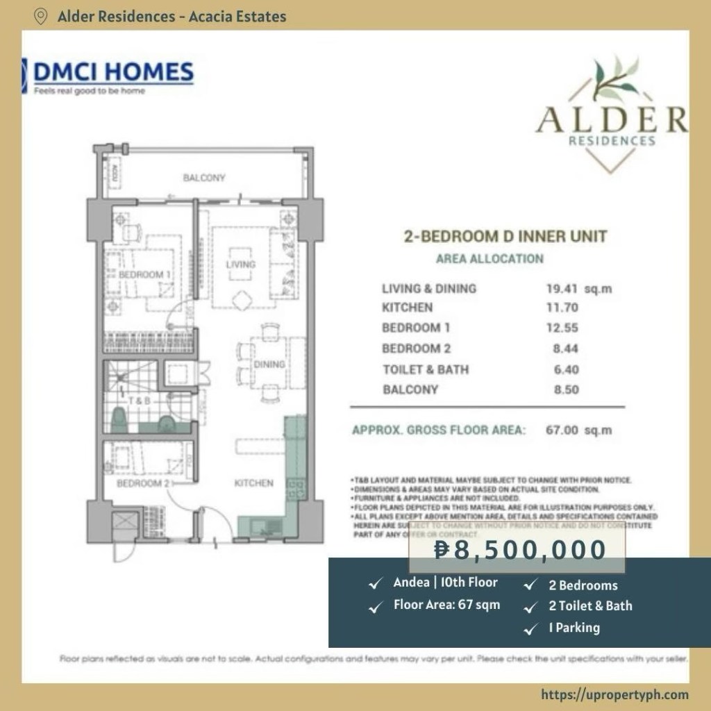 For Sale: 2-Bedroom Condo at Alder Residences, Acacia Estates, Taguig&nbsp;City