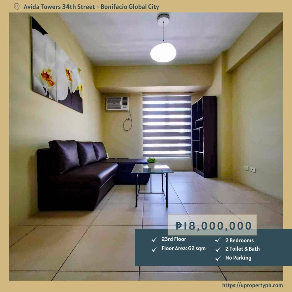 For Sale: Furnished 2-Bedroom Condo at Avida Towers 34th Street, BGC – Exceptional City&nbsp;Living