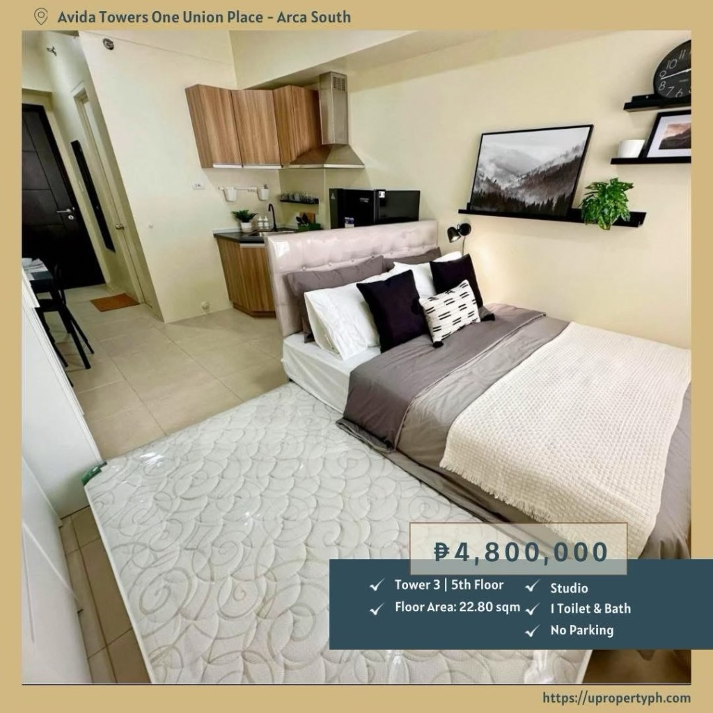 For Sale: Furnished Studio Unit at Avida Towers One Union Place, Arca South, Taguig&nbsp;City