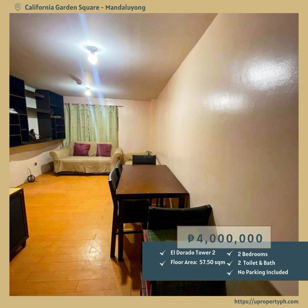 Live in Comfort and Convenience at California Garden Square – 2BR Furnished Condo For Sale in Mandaluyong&nbsp;City