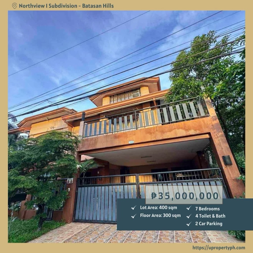 For Sale: 7-Bedroom House & Lot in Northview 1 Subdivision, Batasan Hills, Quezon&nbsp;City