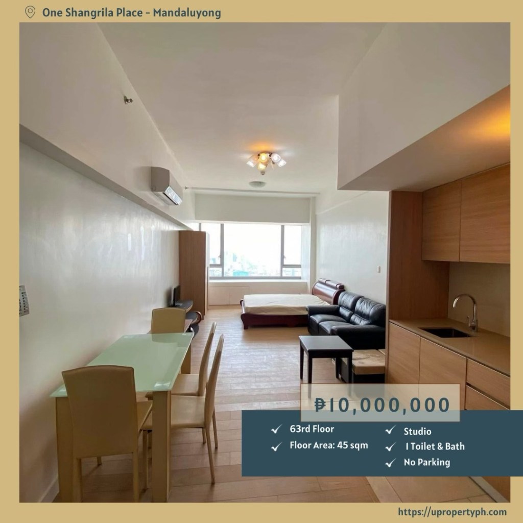 For Sale: Move-in Ready Studio Condo at One Shangri-La Place in Mandaluyong&nbsp;City
