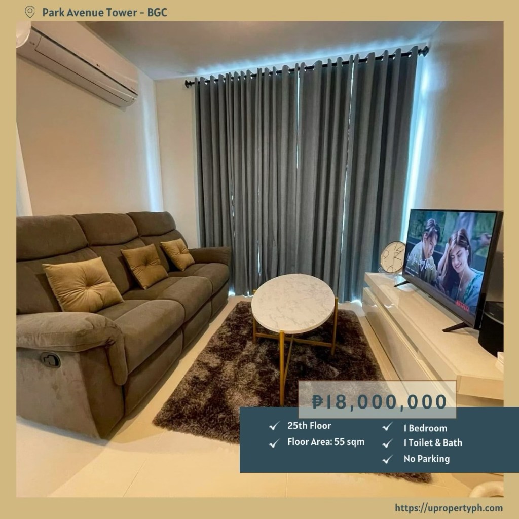 For Sale: Fully Furnished 1-Bedroom Condo at Park Avenue Tower, BGC, Taguig&nbsp;City