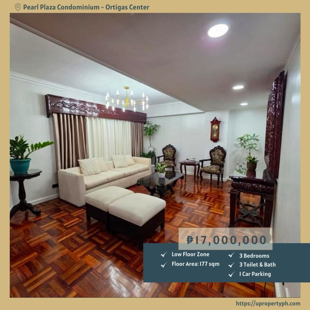 For Sale: Spacious 3-Bedroom Furnished Condo at Pearl Plaza, Ortigas Center, Pasig&nbsp;City