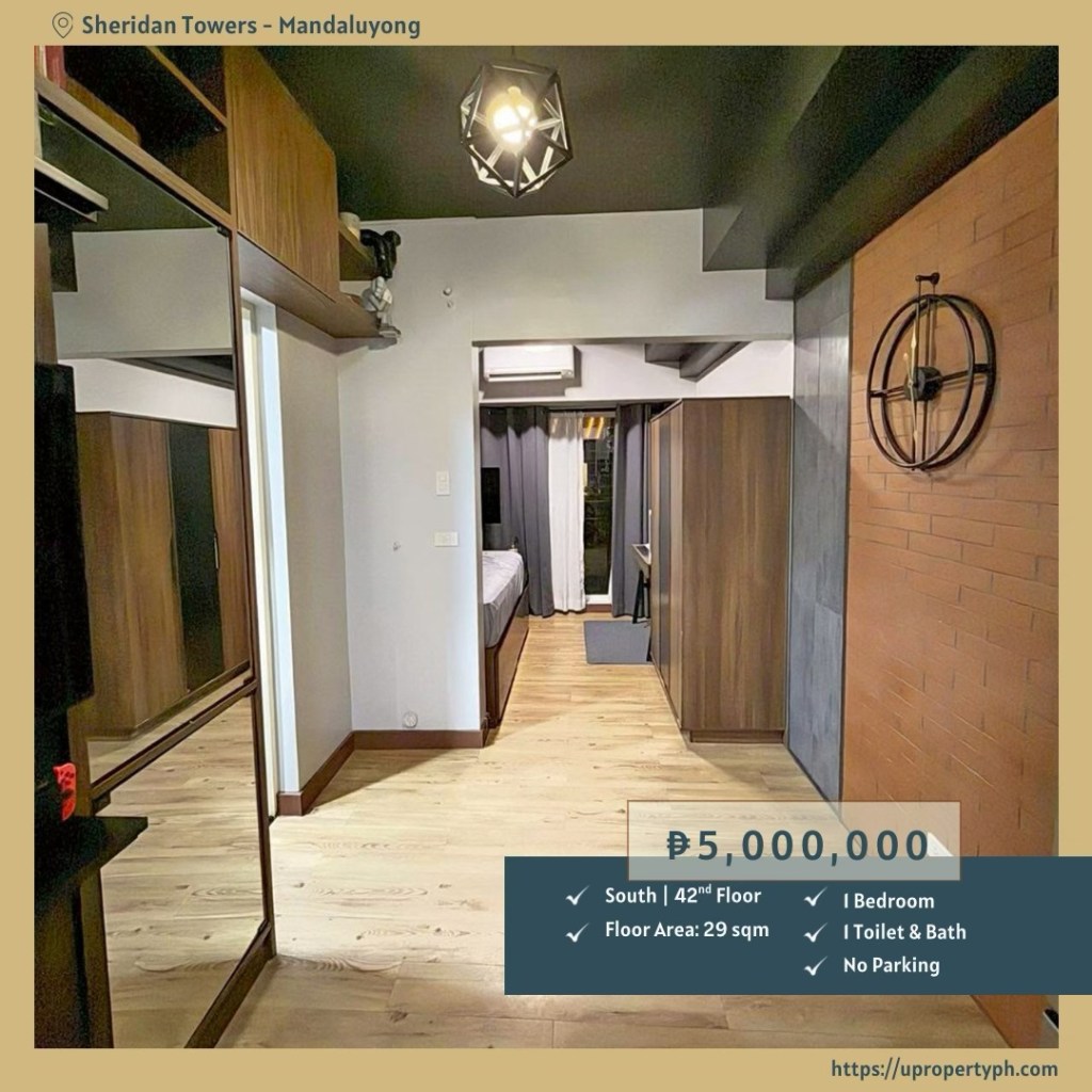 For Sale: Fully Furnished 1-Bedroom Condo at Sheridan Towers, Highway Hills, Mandaluyong – High Floor with Parking at&nbsp;₱5,000,000