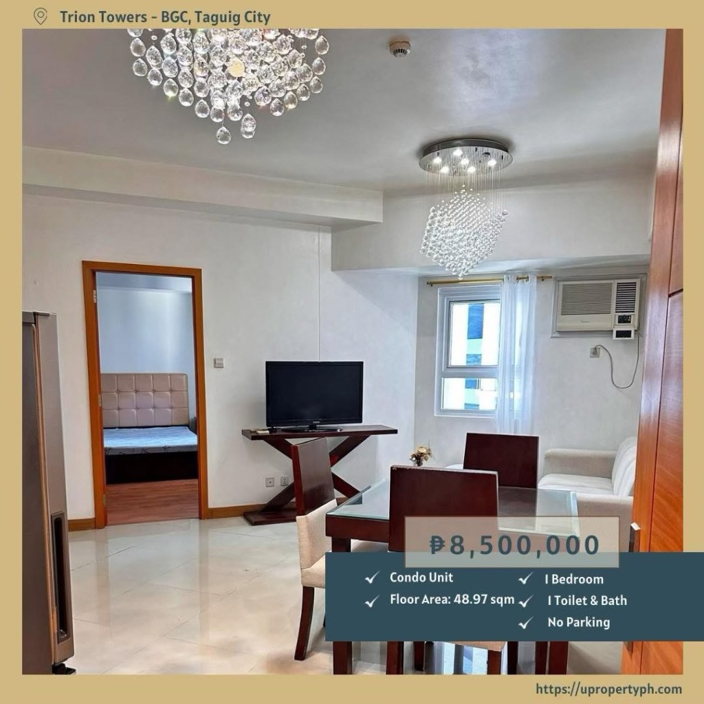 Furnished 1-Bedroom Condo for Sale at The Trion Towers, BGC | High-Floor Unit for&nbsp;₱8.5M