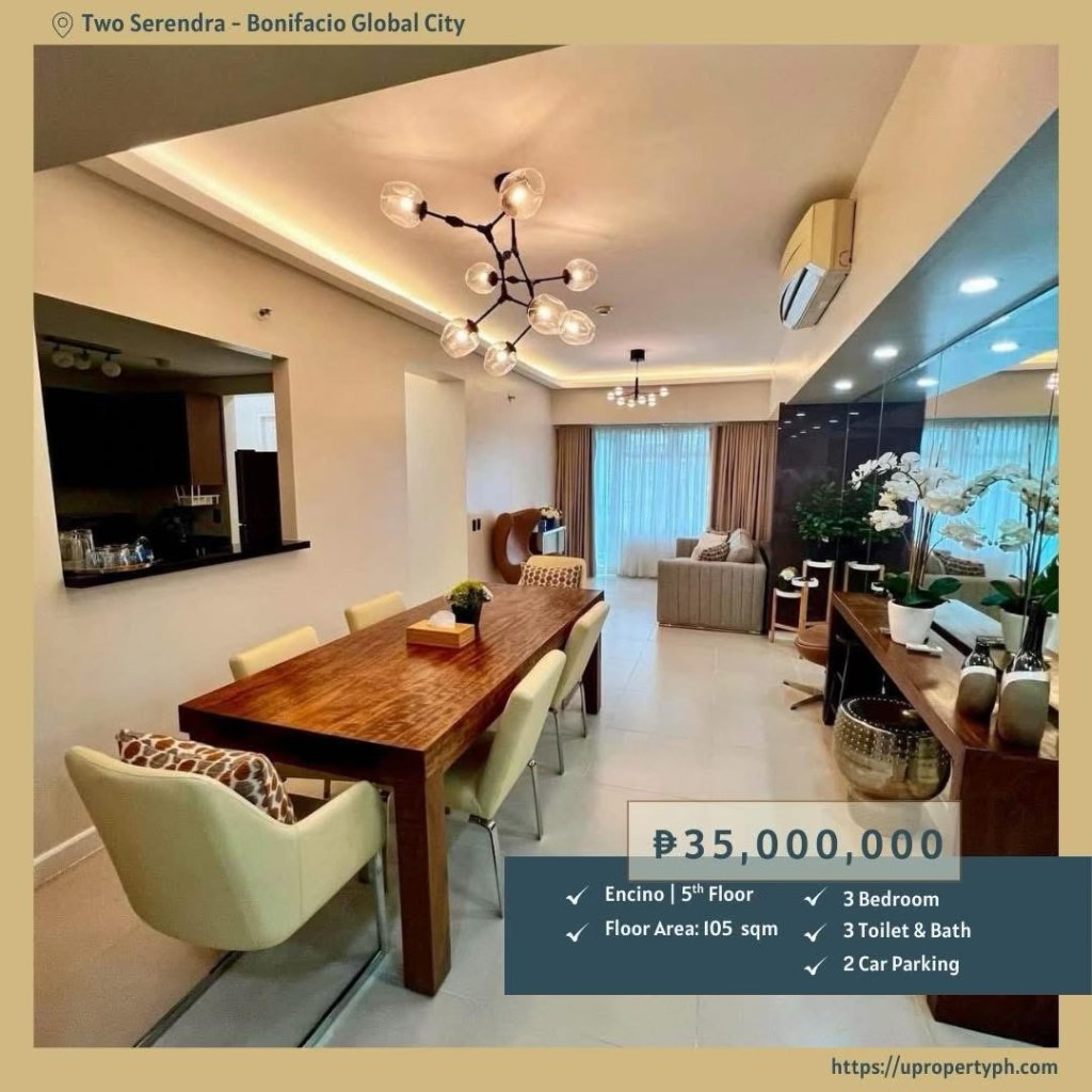 Elegant 3-Bedroom Condo for Sale at Two Serendra, BGC – Perfect for Families, Executives, and&nbsp;Investors