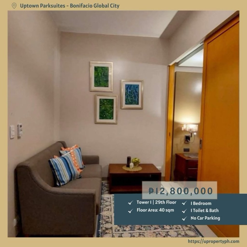 For Sale: 1-Bedroom Condo in Uptown Parksuites Tower 1, BGC – High Floor, Fully Furnished, Prime&nbsp;Investment