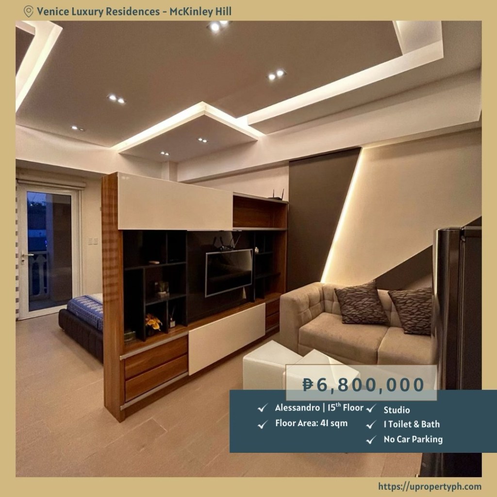 For Sale: Charming Studio Unit at Venice Luxury Residences, McKinley Hill