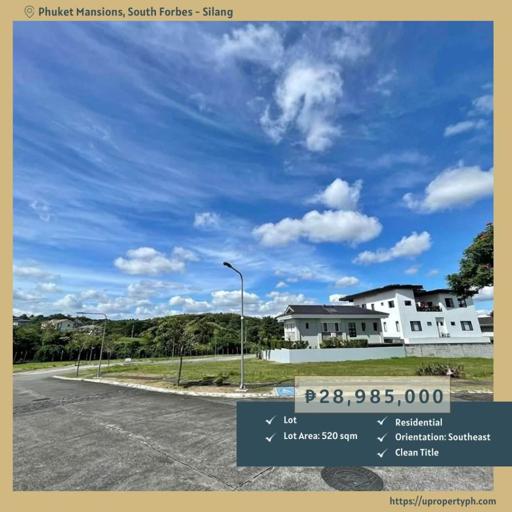 For Sale: 520 sqm Residential Lot in Phuket Mansions, South Forbes – South of Metro Manila