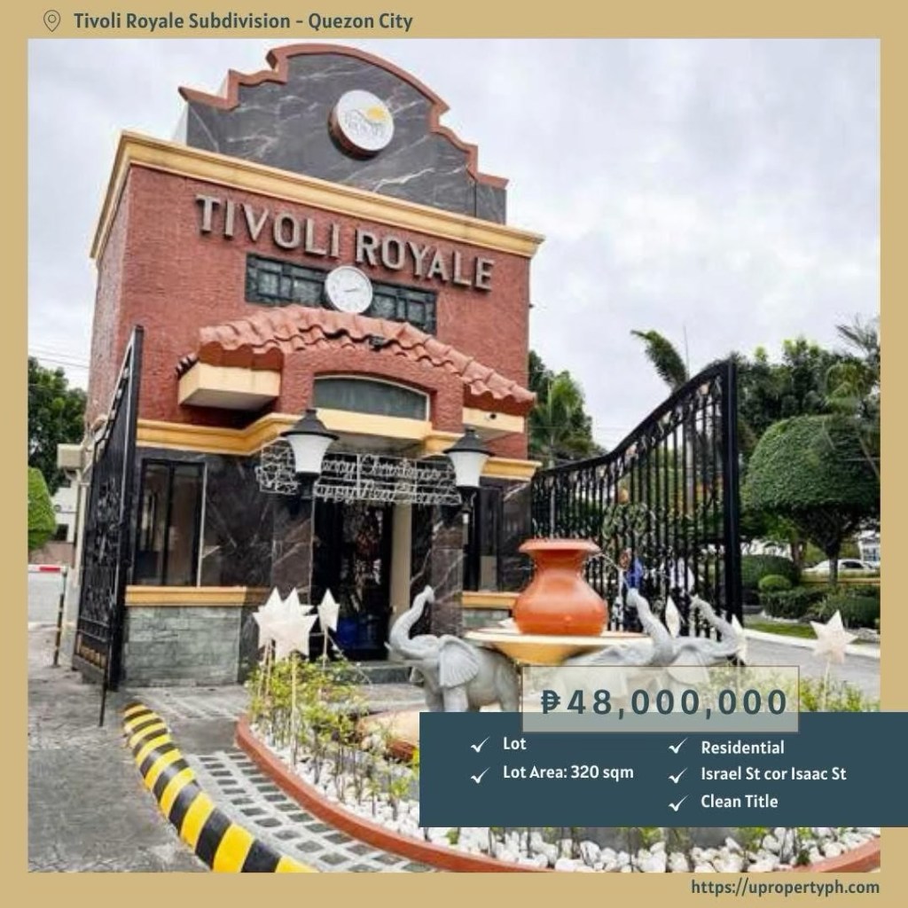 Corner Residential Lot for Sale at Tivoli Royale in Matandang Balara, Quezon&nbsp;City