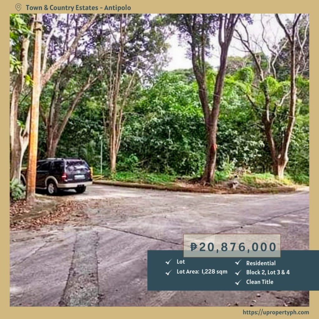 Prime Corner Residential Lot for Sale at Town & Country Estates in Antipolo&nbsp;City