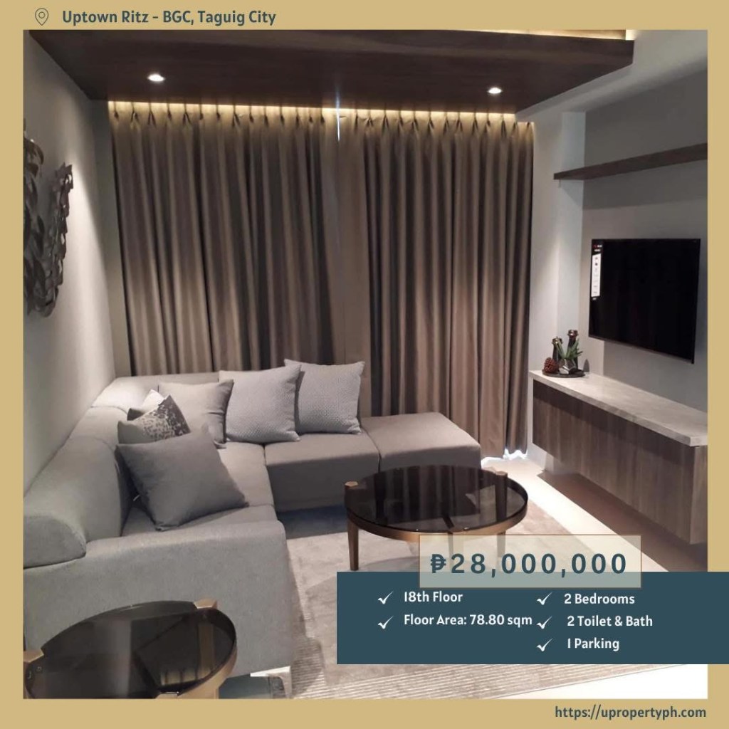2-Bedroom Condo for Sale at the Uptown Ritz Residences in BGC, Taguig&nbsp;City