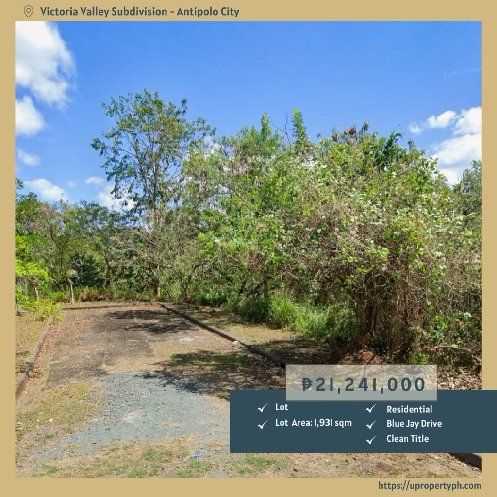 Prime Residential Lot with View for Sale at Victoria Valley Subdivision in Antipolo City
