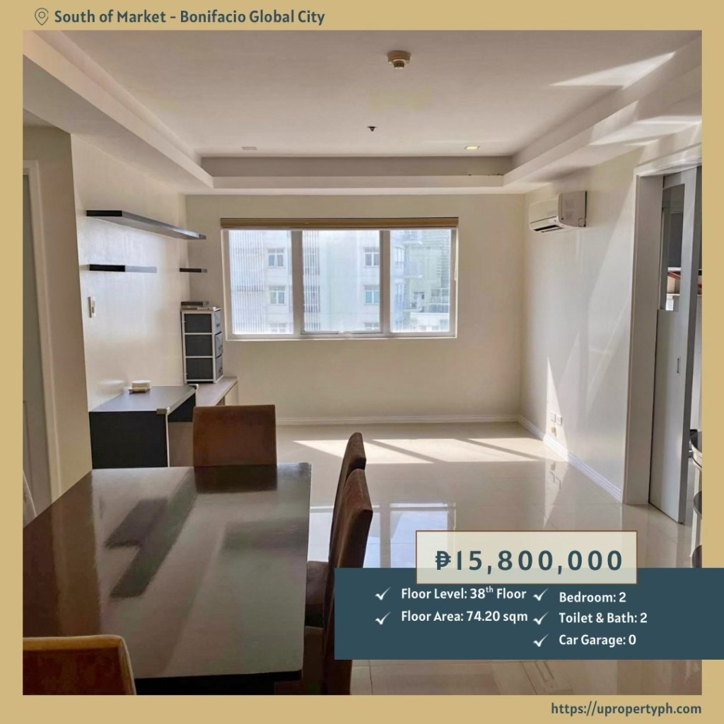 2-Bedroom Condo for Sale at South of Market Residences in BGC, Taguig&nbsp;City
