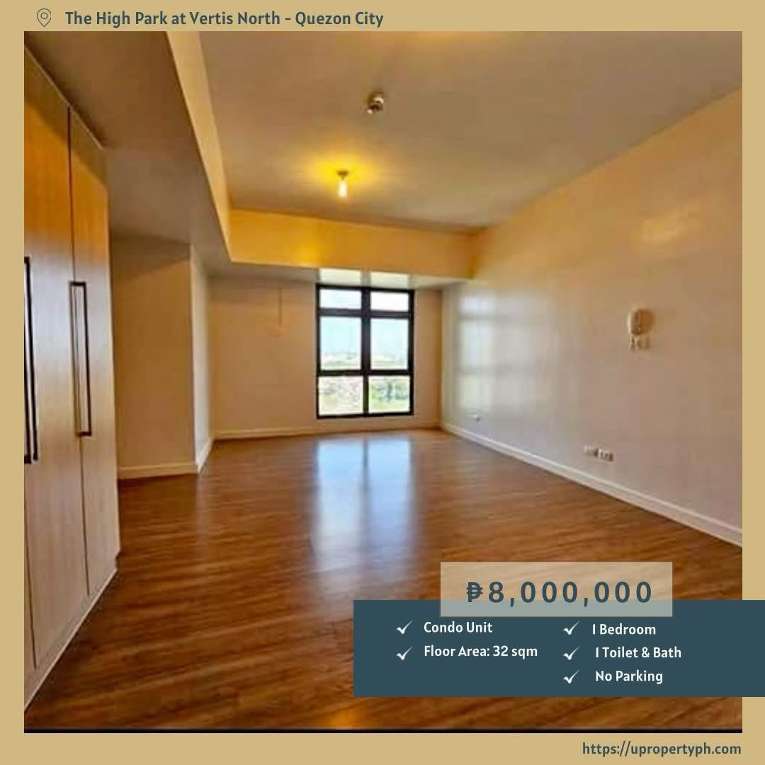 Studio Condo Unit For Sale At The High Park In Vertis North Quezon