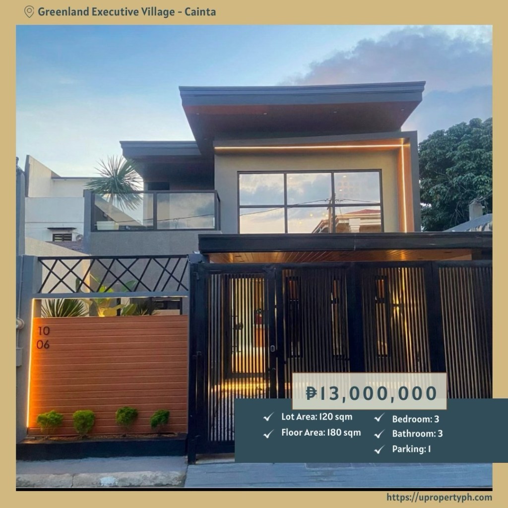 3-Bedroom House for Sale at Greenland Executive Village in Cainta, Rizal